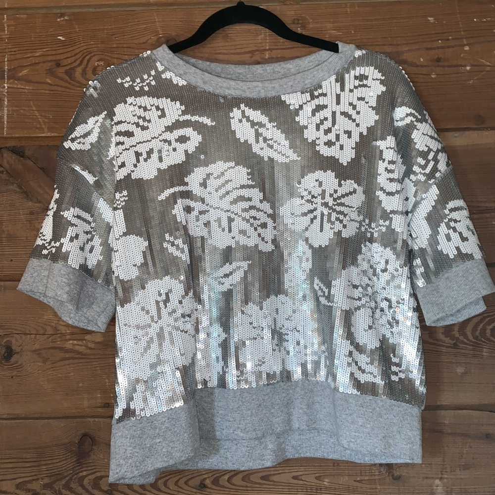 Michael Kors Knit Sweater Sequined Tee